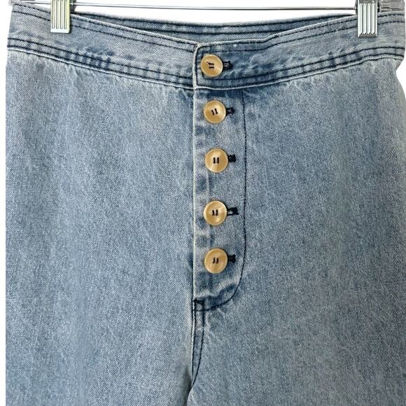 THE ODELLS Sydney Button Front Wide Leg Jean Women's 8 High Waist Light Wash - Picture 4 of 6
